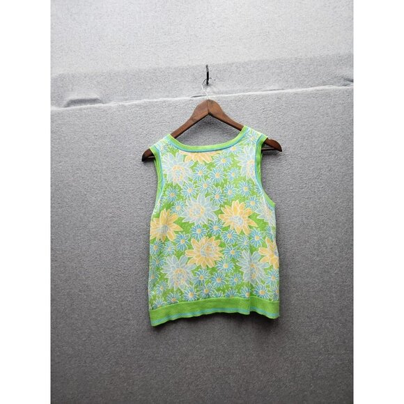 David Brooks Womens Sleeveless Floral Knit Sweater L - Picture 5 of 5